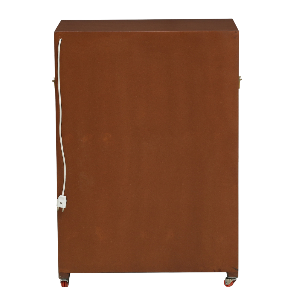 Brown MDF & Sheesham Wood Floor Rested Mandir With Door